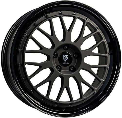 MB Design Felge LV1 7.5Jx18 ET40 5x108 Schwarz stumpfmatt/Glanzschwarz kompatibel mit Ford Focus Kuga Puma ST Puma
