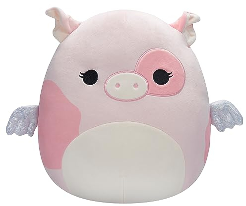 Squishmallows SQCR02405 - Peety das rosa Schwein mit Flügeln 30 cm, offizielles Kelly Toys Plüsch, superweiches Kuscheltier