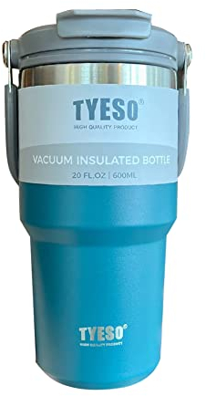 LYEAA Botella de agua térmica aislante de 600 ml, vaso de café a prueba de fugas, creativo, doble pared al vacío para viajes