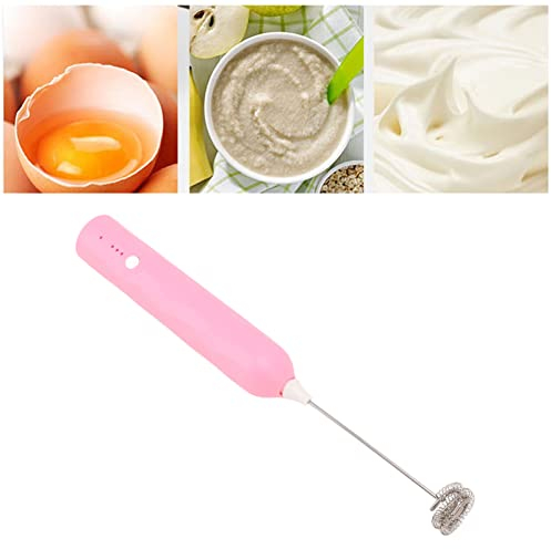 Montalatte, Frullino per le Uova per Uso Domestico Mini Frullatore Multifunzionale Agitatore Elettrico Portatile Schiuma Maker Sbattitore per caffè Al Latte Senza Fili Schiuma per (Rosa)