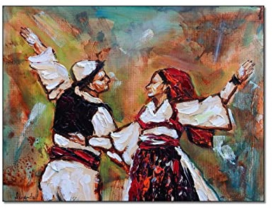 QITEX Leinwand-Wandkunst-Dekor-Kunst-Poster, albanisches Paar, Ölgemälde, Wandkunst, Ästhetik, Raumposter, Leinwandmalerei, Poster und Drucke, Wandkunstbilder, 40 x 60 cm (ungerahmt)