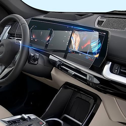 LFOTPP Kompatibel mit BM-W X1 iX1 U11 iDrive 8 10,7 Zoll Navigation Schutzfolie + 10,25 Zoll Cockpit Displayschutzfolie Tempered Glas 9H Kratzfest Navi Radio GPS Zubehör