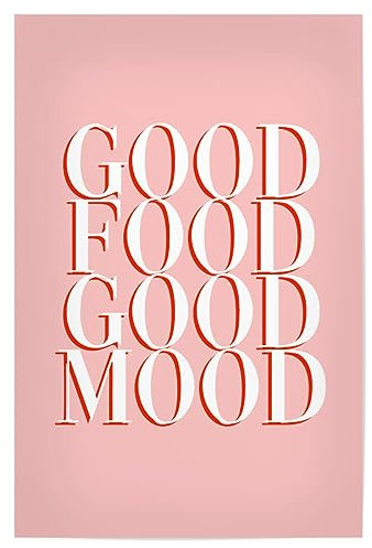 artboxONE Poster 30x20 cm Typografie Good Food pink - Bild Typografie Good Food Guten Appetit
