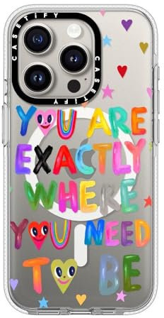 CASETiFY Clear Case for iPhone 15 Pro [Not Yellowing / 6.6ft Drop Protection/Compatible with Magsafe] - You are exactly - Clear