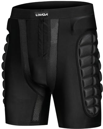 Lixada Pantalones Cortos de esquí al Aire Libre + Juego de Rodilleras Impermeables para monopatín, Snowboard, esquí para Mujeres y Hombres