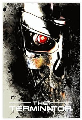 GUyfam Filmposter The Terminator (10) Leinwand Poster Wandkunst Dekor Druck Bild Gemälde für Wohnzimmer Schlafzimmer Dekoration 30 x 45 cm