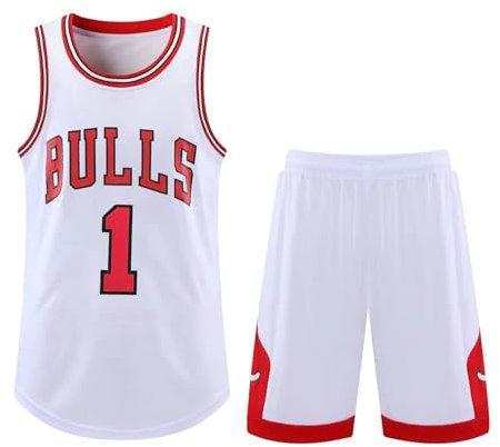ABRTJCL Basketball Trikot Shirt und Shorts, Kinder/Erwachsene Basketball Jersey, Kinder/Erwachsene Basketball ärmellose Anzug, 2-Teiliges Kinder/Erwachsene T-Shirt Weste + Shorts weiß 5XL