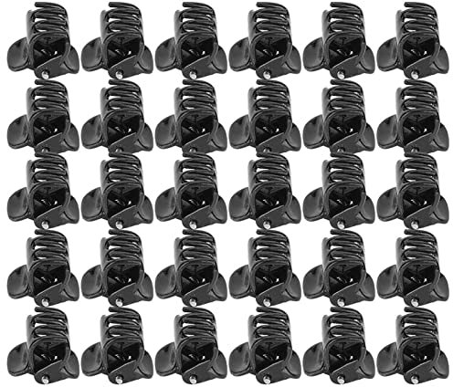 Mini Pinces à Cheveux, Paquet de 100 Mini Pinces à Cheveux Noires, Petite Griffe à Cheveux en Plastique, Poignée Antidérapante, Petites Pinces à Mâchoires, Pince à Griffes pour