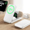ESR Qi2 3 in 1 Charging Station for Apple, MagSafe Charger Stand for iPhone & Apple Watch Charger [Certified], Travel Charger for iPhone 16/15/14/13/12 & Watch & AirPods 4/3, White,No Bag