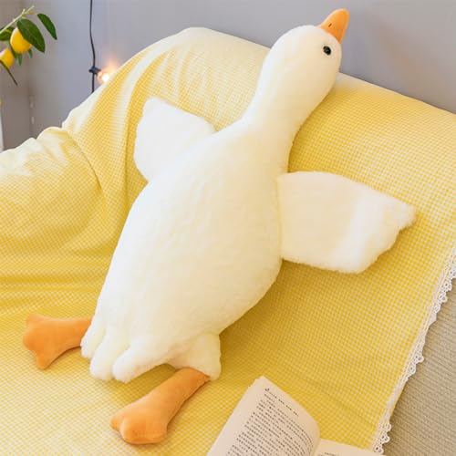 Ragelion Riesen Gans Kuscheltier Groß Ente Stofftier Plüsch Gans Kissen Puppe Kawaii Geschenke für Kinder (Kleinfuß, 90cm)