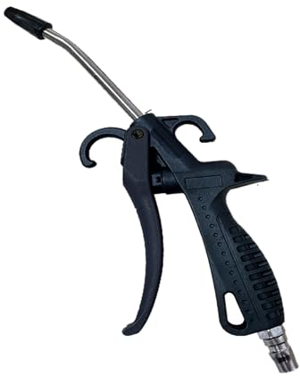High Volume Air Blow Gun with Rubber Guard, Air Flow Nozzle, Industrial Household Air Blower Gun Angle Ben Jet Nozzle, Air Gun Pneumatic for Compressor Pneumatic Tool for Dust Cleaning Car Detailing.