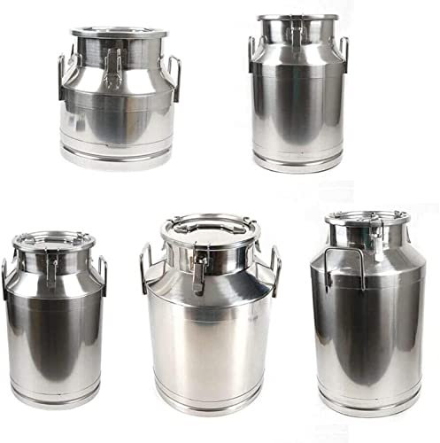 SmPinnaA Milchkanne, Robuste Milchkanne Aus Edelstahl, Weineimer, Tragekrug Mit Versiegeltem Deckel, 60 L,60L
