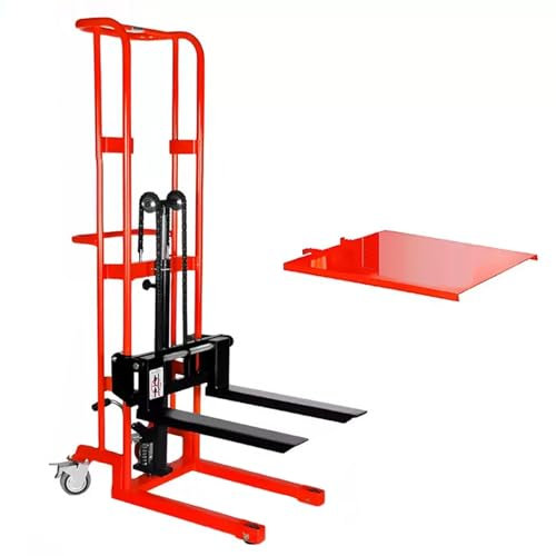 Small Manual Lift Forklift Trucks 400KG/881LB High Load Trolley 0.9/1.2/1.6m Cargo Lifting Trolley With Thickened Cover(Size:Lifting 1.6m)