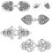 Molain 4 Stück Vintage Pullover Schal Clips, Metall Strickjacke Clip Brosche Ausschnitt Verkleinern Kragen Schal Pin Clips für Kleidung für Frauen Mädchen Tragen(Silver)