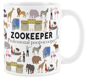 Zookeeper Mug - Humorous Zoo Worker/Animal Keeper Funny Novelty Gift - Tea/Coffee Hot Drinks White Ceramic Cup Present