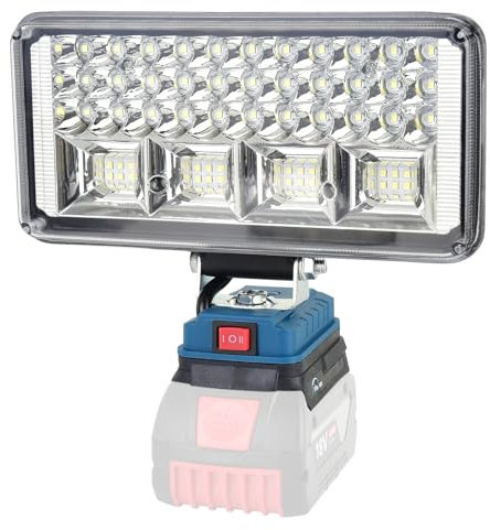 AUTOJARE 7 zoll Akku Lampe Kompatibel mit Bosch 18V, 90W Kabellose Led Arbeitsleuchte 7500LM Tragbares Scheinwerfer 2 Helligkeitseinstellungen Baustellen Lampe mit 2 USB-Aufladung (kein Akku)