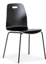 kaiserkraft | Schalenstuhl Alina | stapelbar | VE 4 STK | schwarz/schwarz