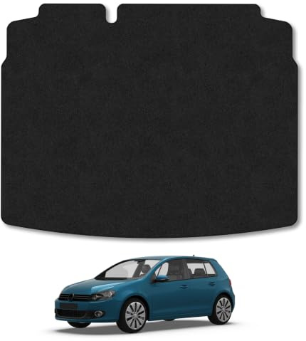VW Golf (2009-2013) Carpet Boot Mat | Black Edge Trim Tailored Fit Boot Liner Full Coverage Protection Accessories Easy Clean Anti Slip Made in the UK