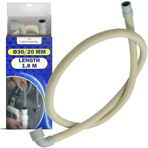 Vidange Tuyau Machine Lave Vaisselle et Laver 1800 mm Ø30/20 mm avec Code Original C00054869 C00027466 482000022642 48200002610 pour Indesit pour Ariston - Garantie de 10 Ans - MONTERAL