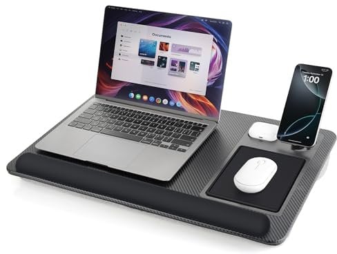LIBWYS MagiDesk Pro Laptopunterlage für Bett mit Magnetischer Handy Ständer für Magsafe, Superlicht Laptop Kissen für max. 17 Zoll Notebook