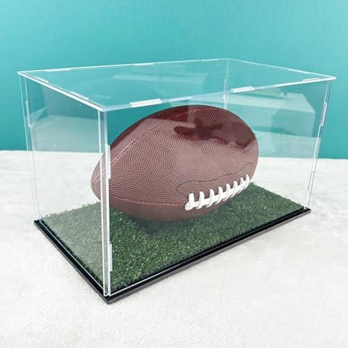 Acryl-Football-Vitrine, staubdicht, abnehmbar, transparent, für Fußball, Rugby, Sammlerstücke, Erinnerungsstücke, Signierter Fußball-Präsentationsbox für Sammlerstücke und Erinnerungsstücke, Grün