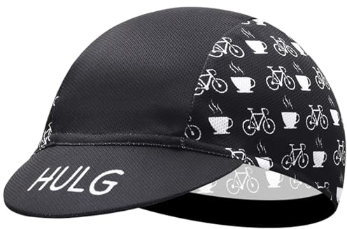 HULG Fahrrad Cap, Kühlende Skull Cycling Cap Unterhelmmütze mit Sonnenblende, Sonnenschutz UV Rennrad MüTze Fahrradkappe für Männer Frauen