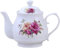 Tetera de cerámica, tetera blanca de porcelana con tapa, pintada a mano, blanco, cierre de cerámica (tamaño: 1000 ml)