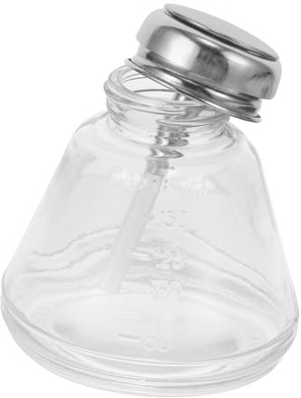 TOPPERFUN Japanese Style Glass Press Bottle for Nail Art Manicure, 50ml Empty Refillable Liquid Bottle Soft Tube, Suitable for Nail Cleanser and Alcohol Storage