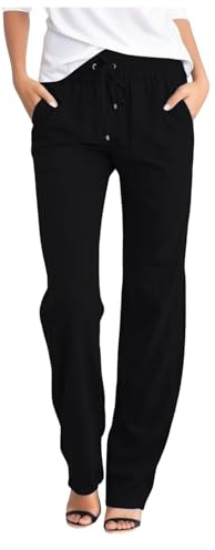 Femmes Taille Haute Fixe Droit Pantalons Taille Et Long Femmes Casual Élastique Cordon Pantalons Avec Poches Pantalon Blanc Femme Dentiste