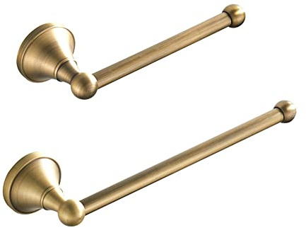 Sirxlevcy 2 StüCke Badezimmer ZubehöR Satz - Handtuchhalter und Toiletten Papierhalter Wand Halterung Aus Antikem Messing, GebüRstete Bronze