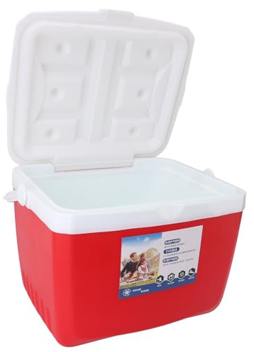 Alomejor Tragbare Kühlbox, Isoliert, 13 L, Auslaufsicher, Angelkühler, Lunchbox für Picknicks, Camping (Rot)
