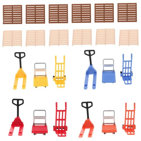 Ginwrek Carrello elevatore Giocattolo Mini Carrello elevatore Piccoli Giocattoli da Costruzione per Bambini Set da Gioco Realistico per Simulazione di Traffico con Manuale e martinetti per Pallet