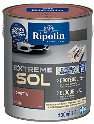 RIPOLIN - Peinture Sol Intérieur & Extérieur Extrême - Haute Résistance - Tomette - 2,5 Litres