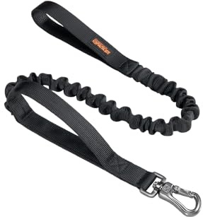 EXCELLENT ELITE SPANKER Military Nylon Bungee Dog Leash Elastic Leads | Short Heavy Duty Dog Leash 2 Control Handle Durable No Pull Leads Rope for Medium and Small Dogs Training Walking