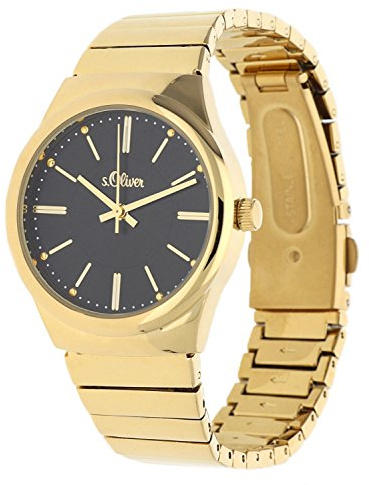s.Oliver Damen-Armbanduhr Analog Quarz IP Gold SO-15127-MQR