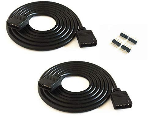 2 pcs/pack black 1M 3.28ft 4 Color RGB Extension Cable LED Strip Connector Extension Cable Cord Wire 4 Pin LED Connector for SMD 5050 3528 2835 RGB LED Light Strip rgb wire rgb extension cable