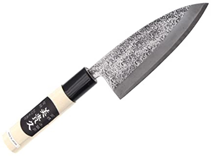 Coltello Deba giapponese artigianale Kozabe lama martellata 12 cm – forgiato a mano