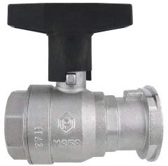 1 1/4“ Zoll ISO Pumpen - Kugelhahn mit T-Griff und Schwerkraftbremse und langem Schaft zum Isolieren zur Verwendung auf der Druckseite der Pumpe für Wasserversorgungsanlagen
