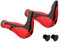 GORIX Bike Ergo Grips Bar End Cycle Lock am Lenker Mountainbike MTB(GX-849AD3-L1-G2) (rot × schwarz)