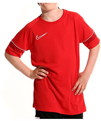NIKE Boys' Dri-fit Academy 21 Short Sleeve Jersey, University Red/White/Gym Red/White, XL UK