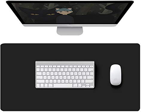 Tapis de souris imperméable en cuir noir pour ordinateur portable 60 x 40 cm