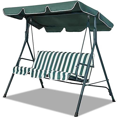Replacement Canopy for Swing Seat, 2/3 Seater Swing Chair Canopy Replacement Waterproof/UV Resistant Cover Patio Hammock Cover Swing Chair Top Cover Roof for Garden/Outdoor (190*132*15cm)