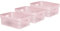Curver Infinity Dots Lot de 3 Paniers de Rangement Rectangulaires 100% Recyclés 11 L Rose