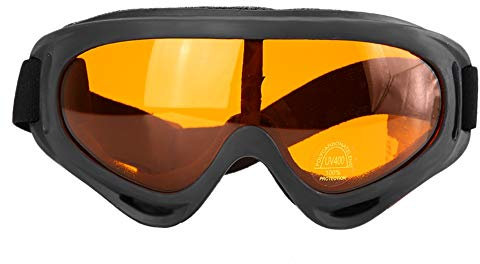 Sonew Anti-shock Safety Goggles, Lightweight Security Goggles for DIY, Grinding & Chainsaw, Anti Fog Shooting Glasses for Sport(Orange lenses)