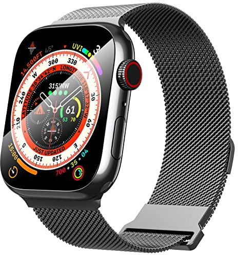 GGOOIG Armband für Apple Watch 49mm 45mm 44mm 42mm Ersatzarmbänder,Galvanisieren Edelstahl Armbänder Magnetische Watch Band für Apple Watch Ultra 2/Ultra/Series 9/8/7/6/5/4/3/2/1/SE
