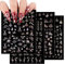 11 Sheets Christmas Nail Stickers Self Adhesive Shinny Silver Christmas Theme Patterns Snowflake Reindeer Snowman Nail Art Deocrations for Women (Silver)