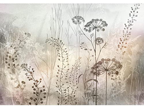 Runa Art Fototapete Blumenwiese 352 x 250 cm Vlies Tapeten XXL Moderne Wandtapete Wohnzimmer Schlafzimmer Beige 9558011a