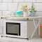 HUOLE Scaffalatura Mobile Scaffale Porta Microonde Struttura in Metallo con Ripiano in Legno MDF Organizer Mensola Porta Utensili Strumenti Cucina Design Moderno-54 * 35 * 34,5 cm: bianco