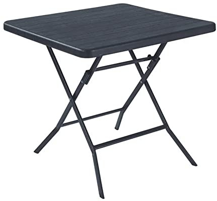 Mondo Viro Esszimmer-Set aus Stahl Metalwood Klappstuhl oder Tisch Holzoptik für Garten (Tisch)