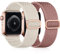 Easuny Elastique Bracelet compatible avec Bracelet Apple Watch 38mm 40mm 41mm, Ajustable Souple Nylon Band pour iWatch Series 9 8 7 6 5 4 3 2 1 SE Ultra pour Femmes Hommes, Rose/LumièreStellaire